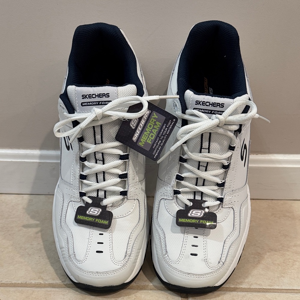 Skechers Men's White and Black Athletic Shoes - Picture 3 of 5
